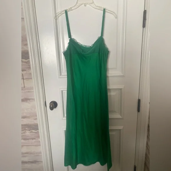 Brazeau Tricot Elegant Green Women's Slip Dress - Picture 1 of 6